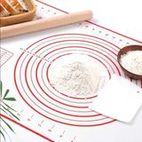 Generisch Bol Siliconenmat 60 x 80 cm Deegmat Bakmat XXL Antiaanbakmat Rood/Wit