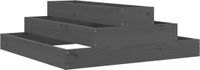 vidaXL Plantenbak - 80x80x27 cm - Massief Grenenhout - Grijs