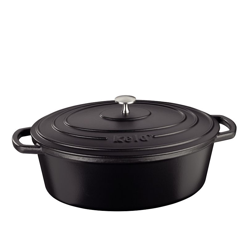Kela Calido Braadpan - 6L Gietijzer - Zwart - 33x26cm - Met Deksel