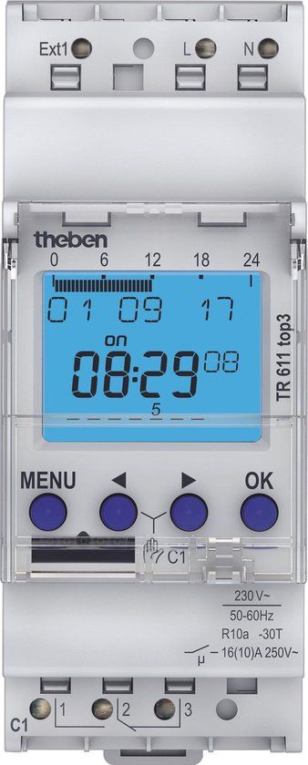 Theben 6110130 TR 611 top3 Digitale 1-kanaals schakelklok