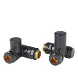 Hudson Reed Robinets de radiateur mixtes - Angle - Raccord 15mm cuivre - Noir