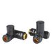 Hudson Reed Robinets de radiateur mixtes - Angle - Raccord 15mm cuivre - Noir