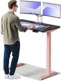 Desktronic HomeOne Zit-sta Bureau Elektrisch In Hoogte Verstelbaar, 120x60 cm Roze/Zwart, Stille Dubbele Motor, Hoogte 72-119cm