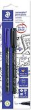 STAEDTLER Lumocolor permanente universele stift, 0,6 mm, blauw/zwart, 2 stuks