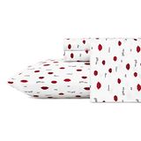 Betsey Johnson Queen Lakens, zijdeachtig en lichtgewicht beddengoed, vervagen en kreukbestendig (Love Lips)