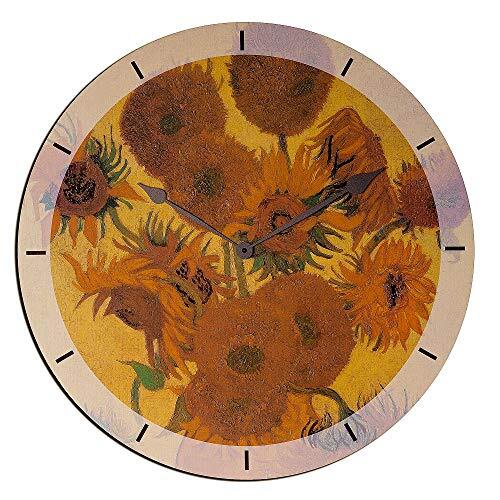 Artopweb Van Gogh – Sunflowers wandklokken, hout, meerkleurig, afmetingen: 60 x 60 cm