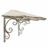 LOBERON Balkonscherm Goralen antiekwit Metaal 55 cm x 41.5 cm