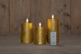 Annas Collection B.O. 3Pcs 3D Wick Gold Candle bougie 7,5X1012,515 cm Rustique Cire