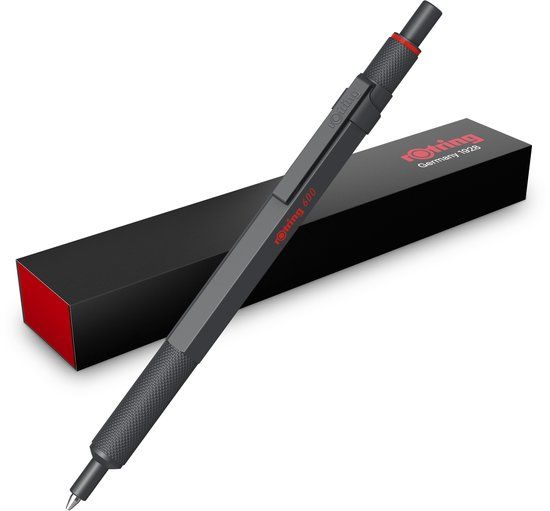 rOtring 600 Ballpoint Pen | Medium Point | Black Ink | Full Metal Casing | Dark Stone | Refillable
