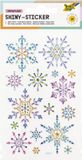 Folia Kerst-stickers glanzende sneeuwvlokken