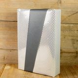 Merkloos / Sans marque Metalli Inpakpapier Wit met Zilveren Stipjes – 30 cm × 100 m – 74 g/m²