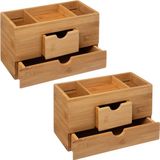 5five 2x sieraden / make-up organizer - bamboe - 24 x 14,5 cm