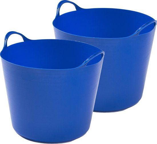Whitefurze Flexibele emmer - 26 liter - Blauw - 38 x 41 x 35 cm - 2 stuks