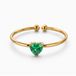 Cilla Jewels Goudkleurige Verstelbare Damesring met Groene Hartvormige Zirkonia