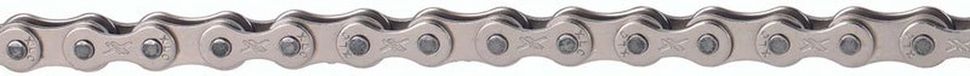 XLC Chaîne de vélo CC-C11 – chaîne de dérailleur 12 vitesses – 126 maillons – 1,2” x 11/128” – Longueur de goupille : 5,2 mm – Argent