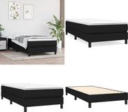 vidaXL Boxspring met matras stof zwart 90x190 cm