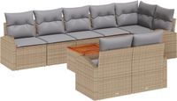 vidaXL Ensemble de canapé de jardin 9 pc Beige polyrotin