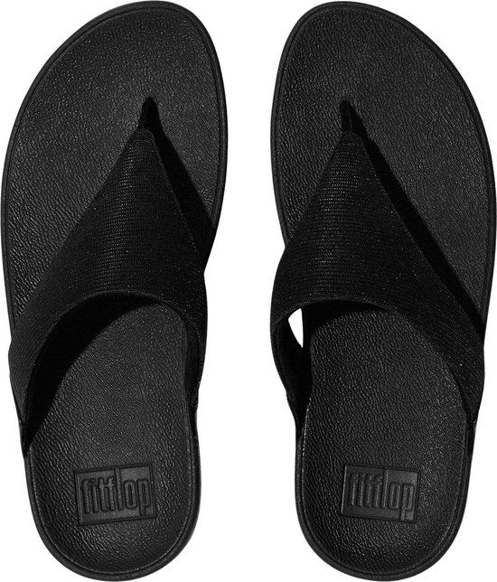 FitFlop Lulu Shimmerlux Teenslippers Dames Zwart Maat 41