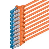 1aTTack.de 0,5 m - CAT6a - Oranje netwerkkabel - 10 stuks CAT 6 A patchkabel 10000 Mbit/s SFTP PIMF 500 MHz Compatibel met CAT5 CAT6 CAT7 DSL internet switch router