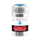 Jacques Herbin 20113T - Een doos van 6 inktcartridges voor vulpennen en rollerpens (product zonder verpakking - zero waste), Bleu pervenche