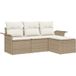 Polyrotin Beige Salon de jardin 4 pièces avec coussins