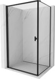 Mexen Mist-B porte de douche pivotante gauche 100 x 70 cm, cadre noir, noir