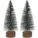 Merkloos / Sans marque Mini decoratie kerstboompje - 2x - 25 cm - groen - voor kerstdorp of tafeldecoratie - kerstversiering