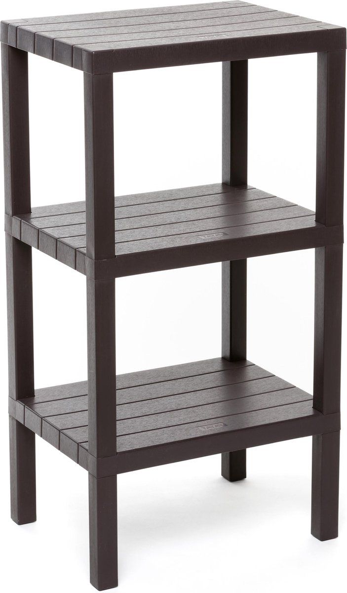 WENKO Badkamer rek bruin 3 etage / handdoek rek waterbestendig