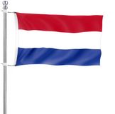 Merkloos / Sans marque Vlaggenstok/vlaggenmast set - incl Nederlandse vlag 90 x 150 cm - aluminium - 183 cm