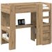 Maison Exclusive Lit superposé avec bureau, chêne artisanal, 100 x 200 cm