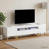 Prolenta Maison Exclusive - TV-meubelset met LED-verlichting, 3-delig, model DELFT, hoogglanzwit, van houtvezel