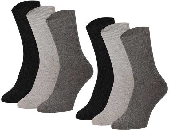 Morethansocks - Bamboe sokken heren - 2 x 2 rib - Grijs - Maat 39-42 - 2 paar