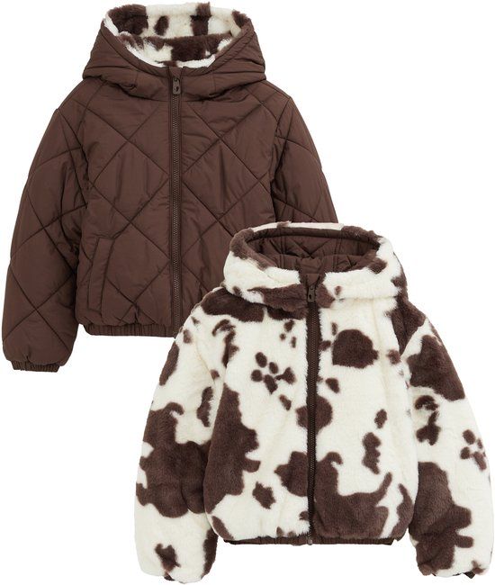 WE Fashion Meisjes reversible jas met capuchon