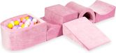 Micro Velvet Souple Rose Mousse Aire de jeux avec Pont et Piscine + 100 Balles : Heather, Yellow, Powder Pink, Mother-of-pearl