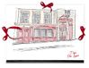 Clairefontaine 812441C - Tekenmap met Sluiting met 3 Linten 28x38 cm - Voor A4 en 24x32 cm Formaten - Moulin Rouge Collectie