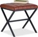 Merkloos Relaxdays Hocker - Kunstleer - 46 x 47 x 42 cm - Industrieel - Zwart-Bruin