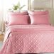 Caleffi - Gewatteerde sprei van satijn, effen, voor tweepersoonsbed, roze