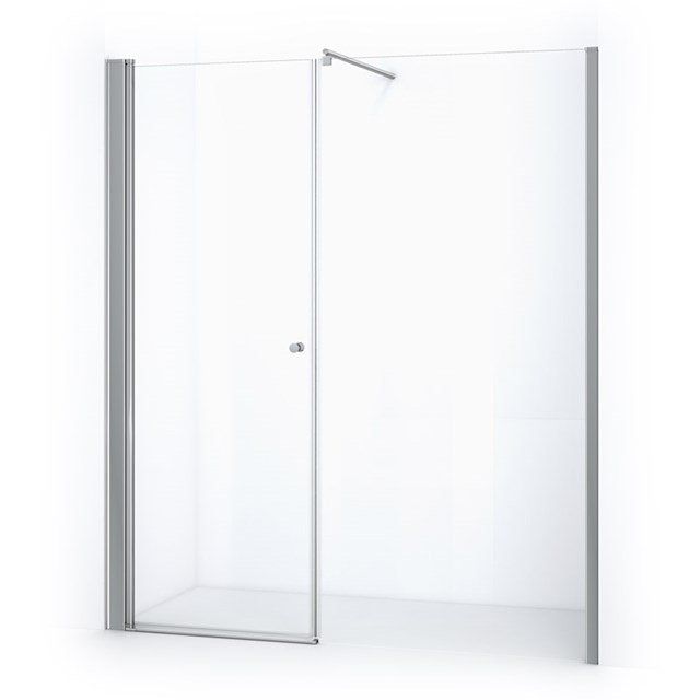 Maxaro Douchewand met Draaideur Zircon Comfort 190cm Chroom - 6095831882813