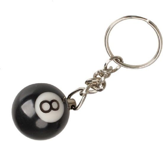 Z.P.C. Lucky 8 Ball Sleutelhanger - Lucky 8 Ball Keychain - Snooker Bal Sleutelhanger - Biljart Pool Sleutelhanger - Gelukshanger