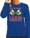 Bellatio Decorations Foute kersttrui - sweater - blauw - S