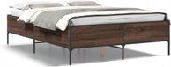 vidaXL Bedframe - Hout - Metaal - Bruin Eikenkleur - 140x190 cm
