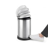Avilia Vuilnisbak met pedaal, 12 l, roestvrij staal, geruisloze sluiting, ideaal voor keuken, badkamer, kantoor, 28 x 43,5 x 33 cm, zilver