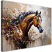 Tableau moderne, portrait abstrait et coloré d'un cheval, 90x60