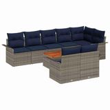 vidaXL Ensemble de canapé de jardin 9 pc Gris polyrotin