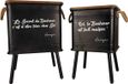 Urban Living Set van 2 Koffertafels met Zwarte Touw Poot en Handvat