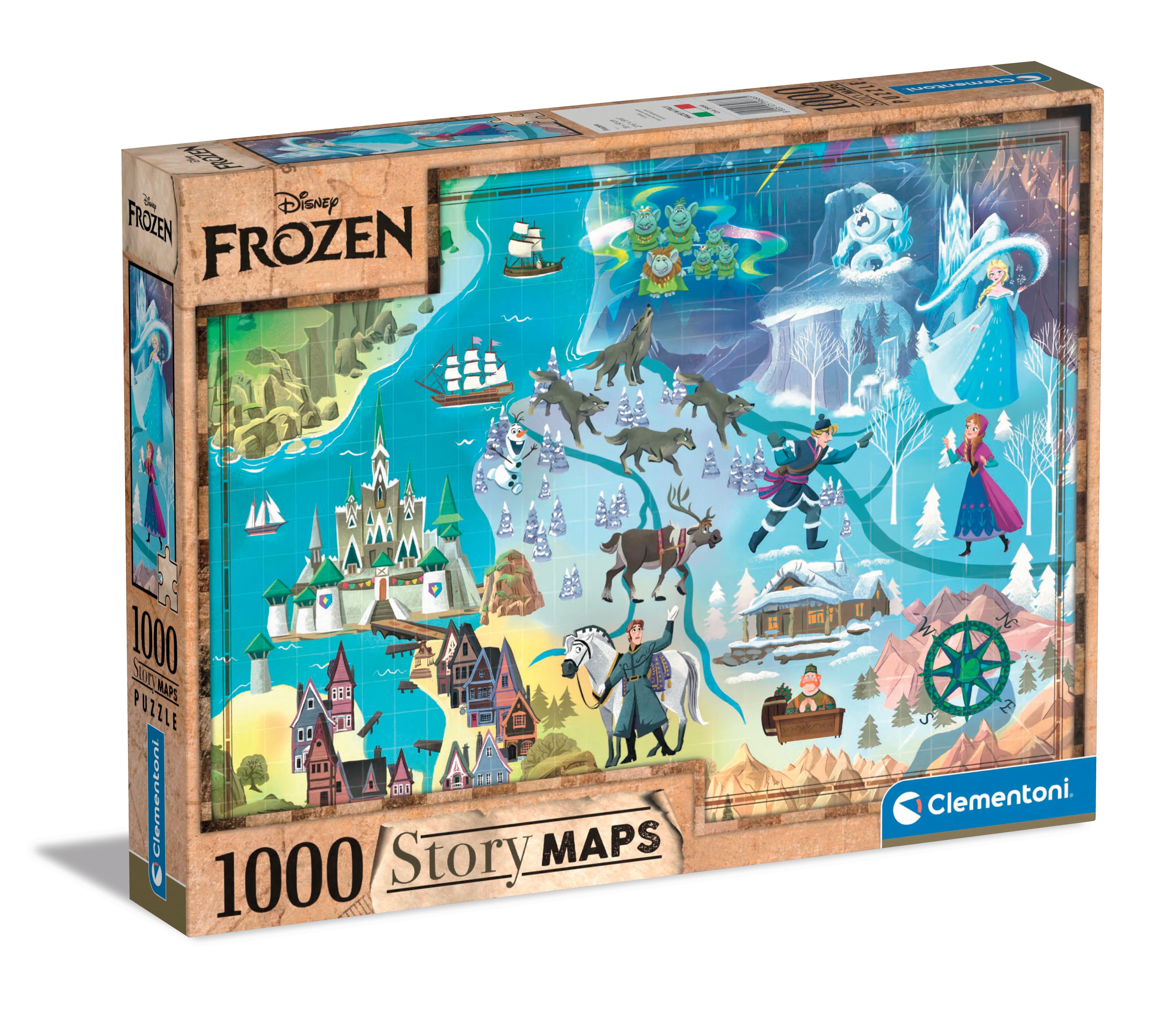 Clementoni 39666 Disney Maps Frozen Puzzel 1000 Stukjes