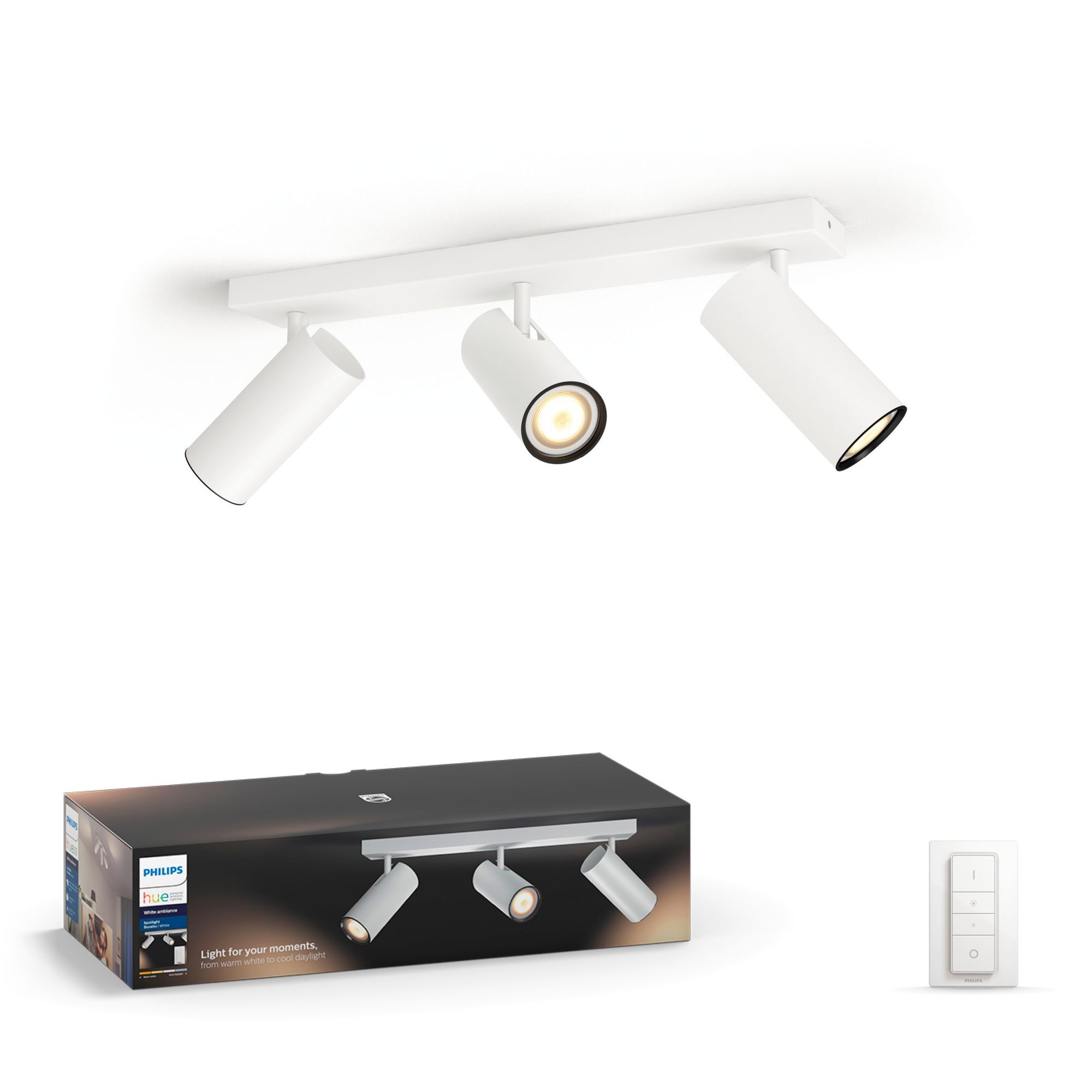 Philips Hue Buratto - LED Spotlight - 3x GU10 - 250lm - Dimmer Switch Included