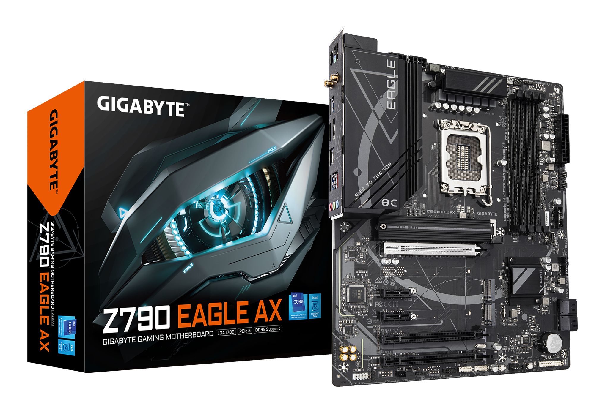 GIGABYTE Z790 EAGLE AX - Moederbord - ATX - LGA 1700 - Z790 Express - 4x DDR5 DIMM - 3x M.2 - USB 3.2 Gen 2 - Bluetooth 5.3