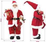 vidaXL - Kerstmanfiguur - Rood - 30 cm - Polyester