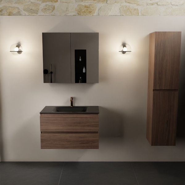 Mondiaz Aivy badmeubelset - 80cm - Mocha - Met spiegelkast